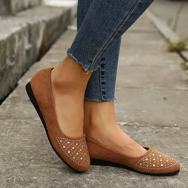 🔥Último día 50% de descuento 🔥Zapatos planos con diamantes de imitación para mujer 