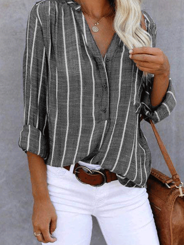 Casual Striped Long Sleeve Shirt